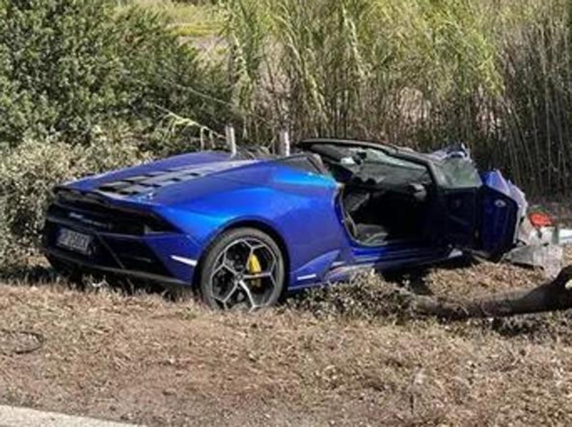 La Lamborghini coinvolta nello schianto