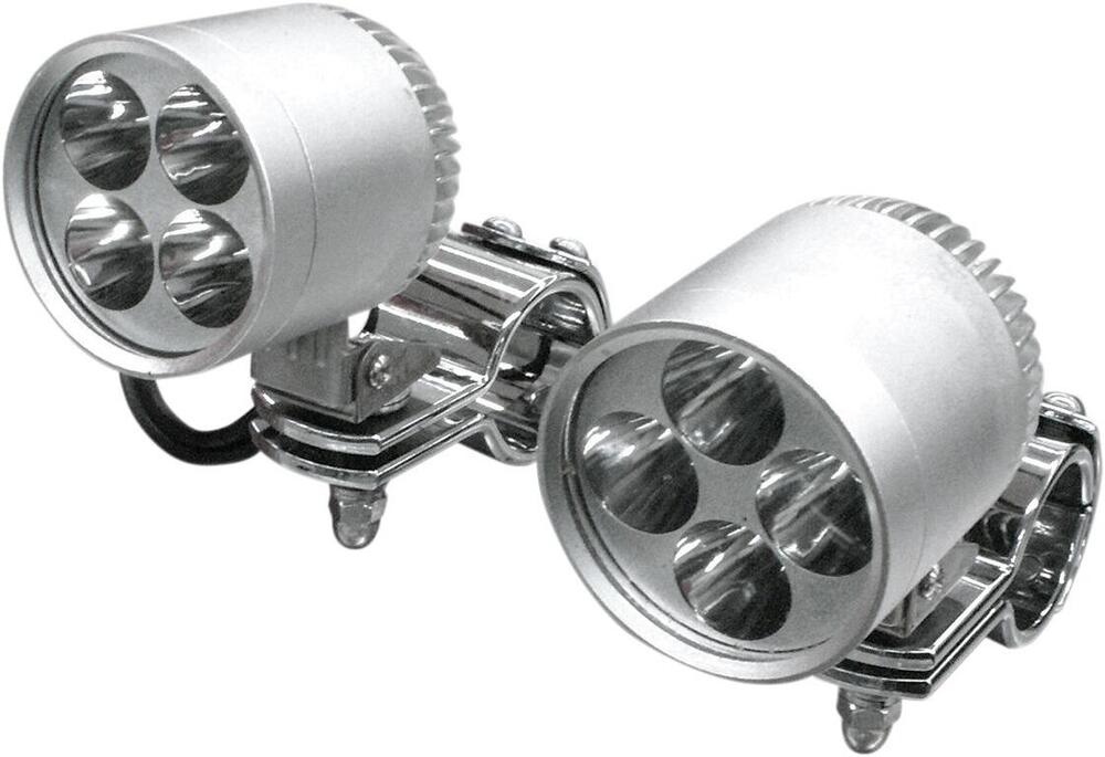 Luci laterali LED Rivco cromate da 50 mm con morse 