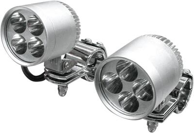 Luci laterali LED Rivco cromate da 50 mm con morse 