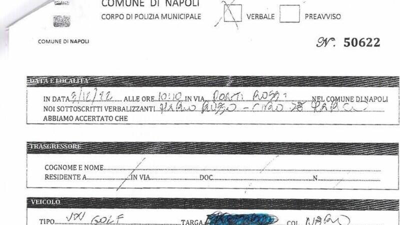 Napoli, di nuovo le multe false, attenzione a queste scritte