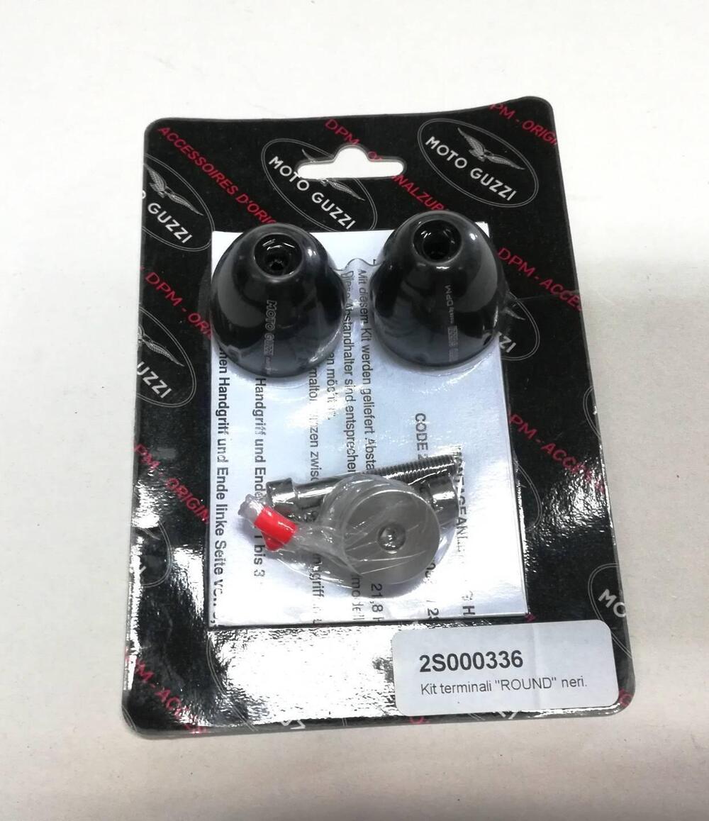 Terminali manopole round neri Moto Guzzi