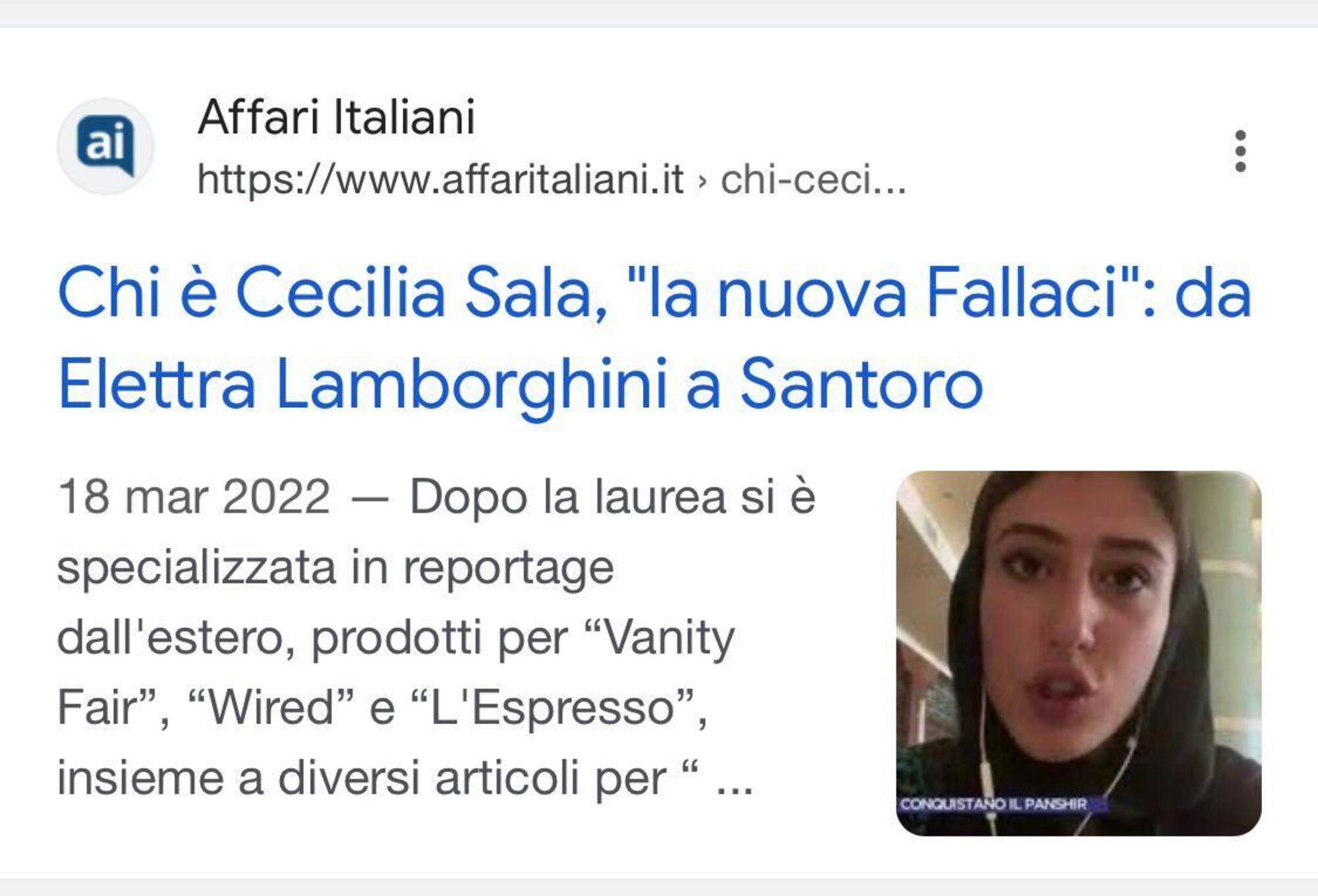 Affari Italiani definisce Cecilia Sala &quot;laureata&quot; nel 2022