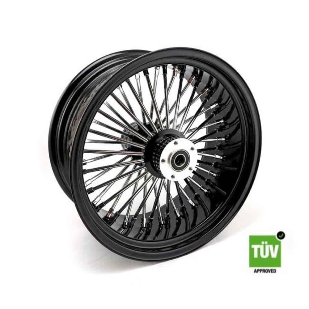 Ruota posteriore nera e cromo Big Spoke 48 raggi 1 