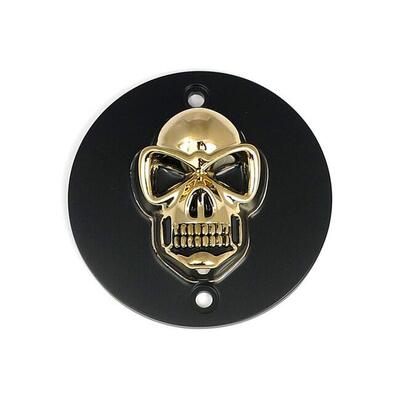 Point Cover Skull nero e oro per Dyna, Softail e 