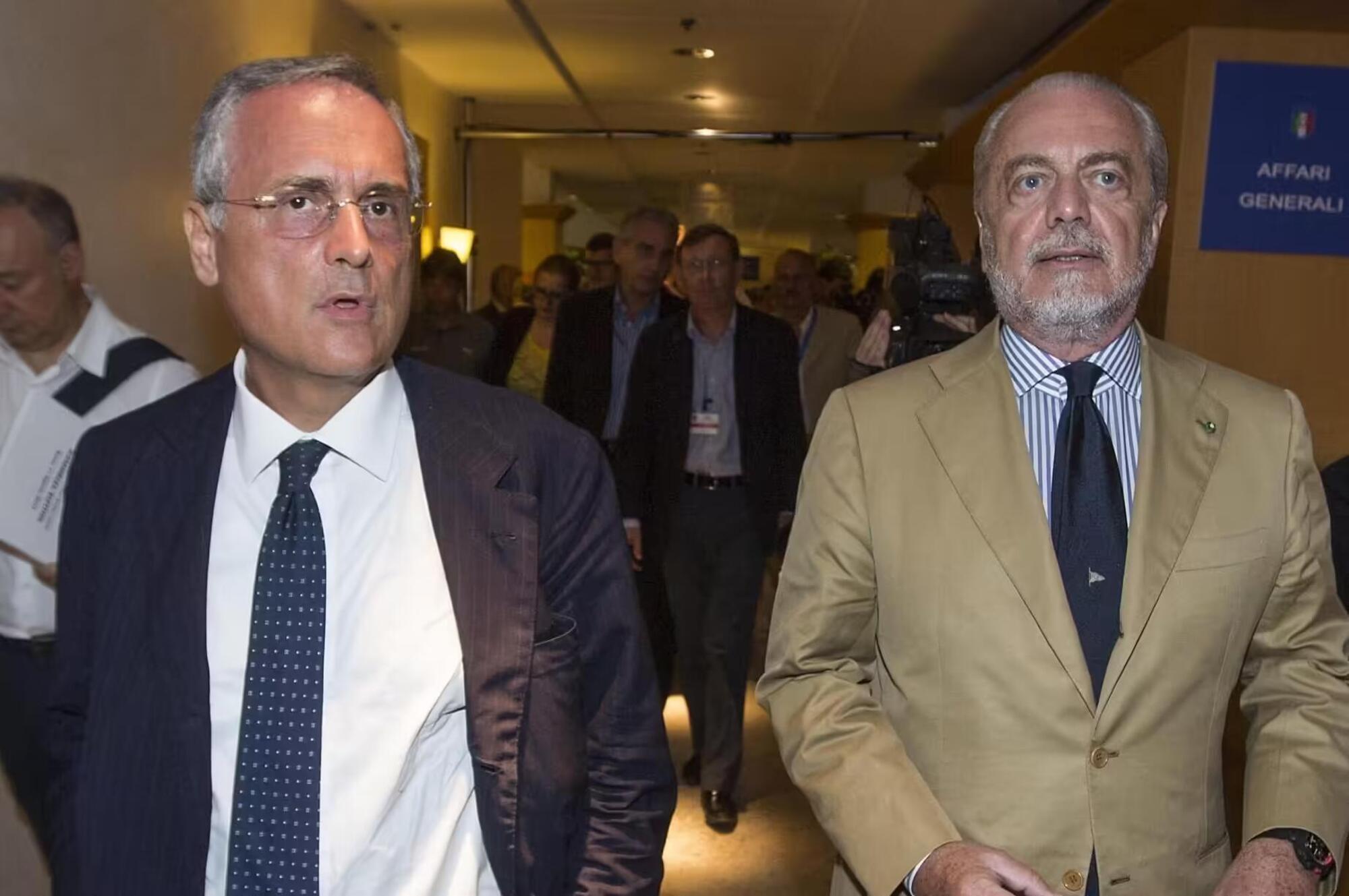 Claudio Lotito e Aurelio De Laurentiis, due dei presidenti pi&ugrave; influenti