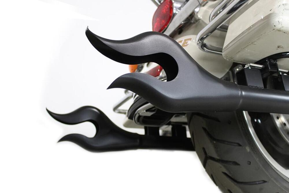 Coppia terminali marmitte Flame nere lunghe 92 cm 