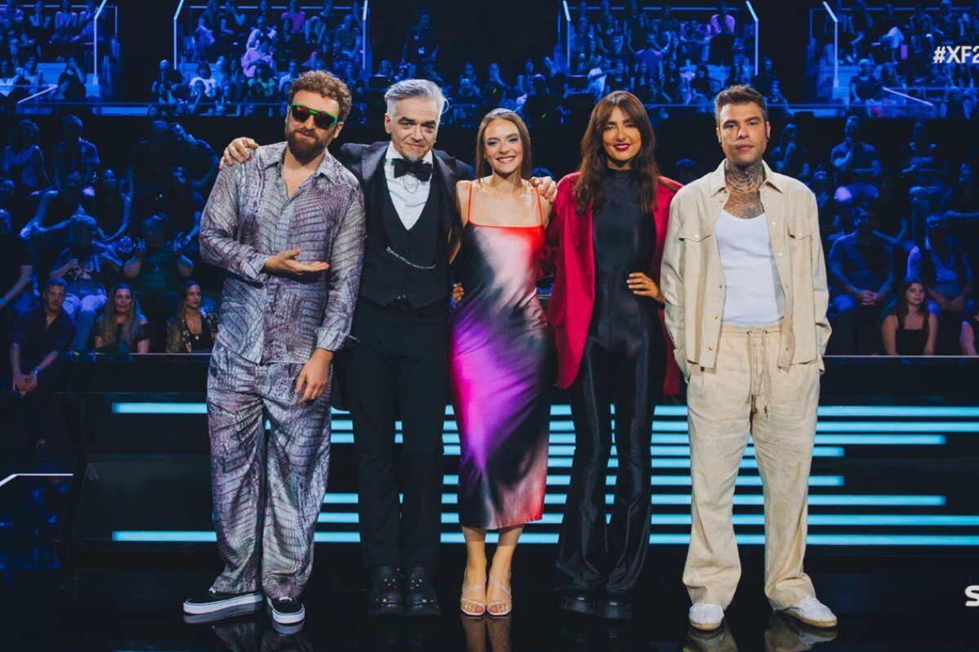 I giudici di X Factor e la presentatrice Francesca Michielin