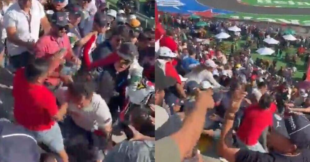 [VIDEO] Formula 1, shock in Messico: rissa sugli spalti contro tifosi Ferrari dopo l&#039;incidente tra Leclerc e Perez