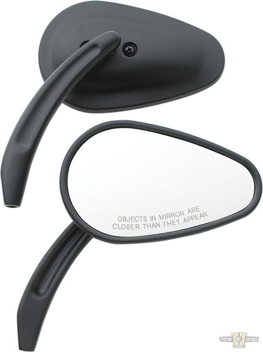 Specchietti rastremati alluminio billet neri Cust 