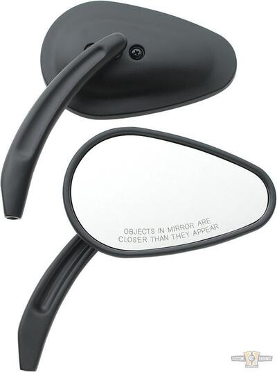 Specchietti rastremati alluminio billet neri Cust 