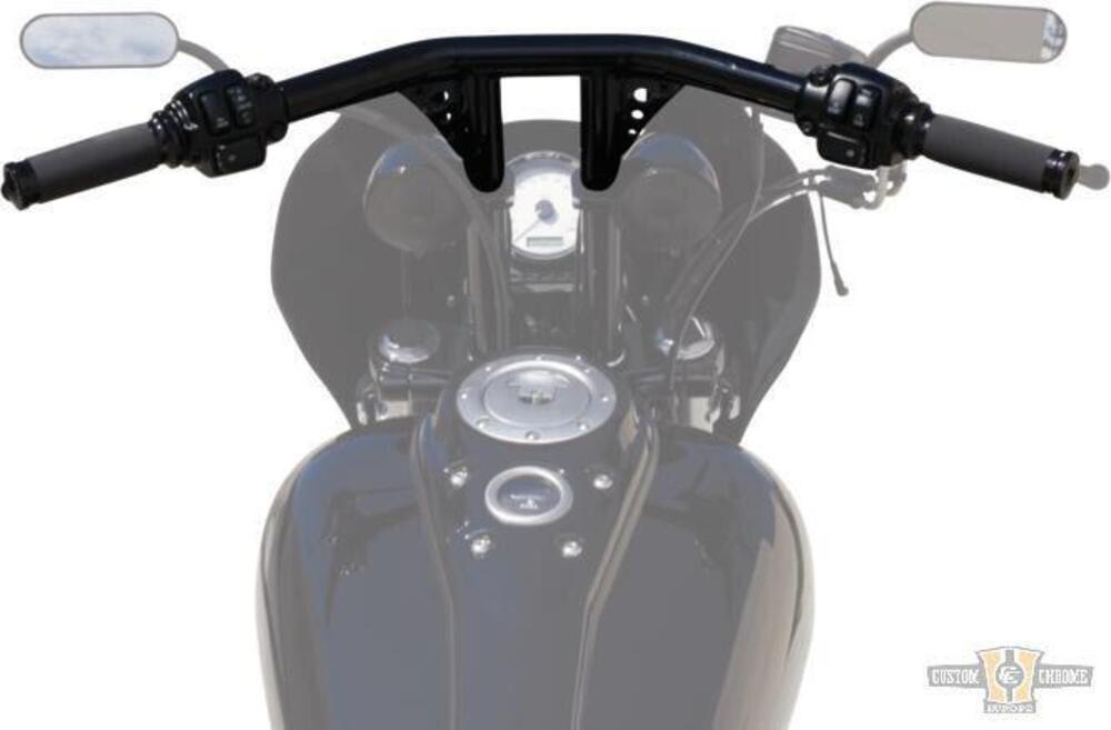 Manubrio T Bar dritto 1-1/4" alt 12" nero, per Acc Santee