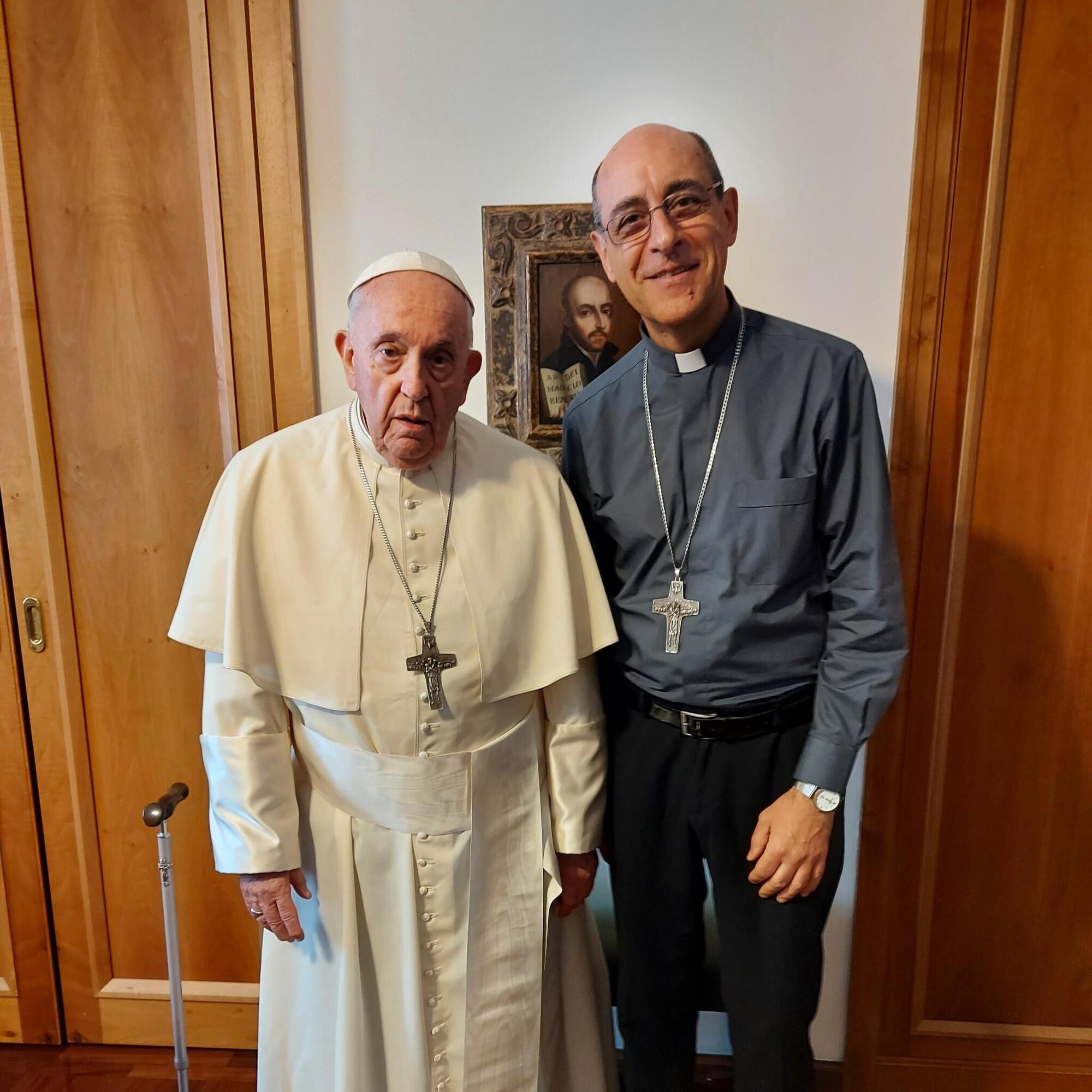 Il cardinale Fern&aacute;ndez con papa Francesco 
