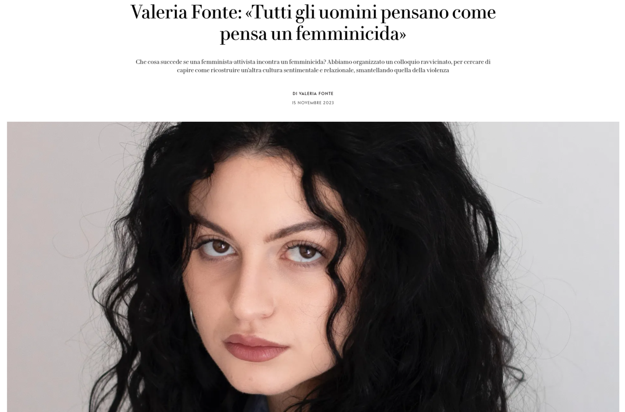 Valeria Fonte su Vanity Fair
