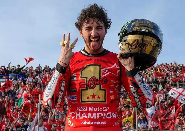 Francesco Bagnaia &egrave; tre volte campione del mondo nella nuova era della MotoGP