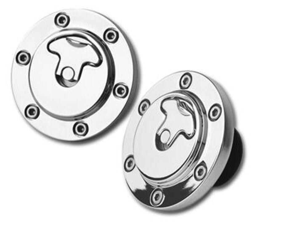 Tappi benzina finti aeronautici cromati Custom Chr 
