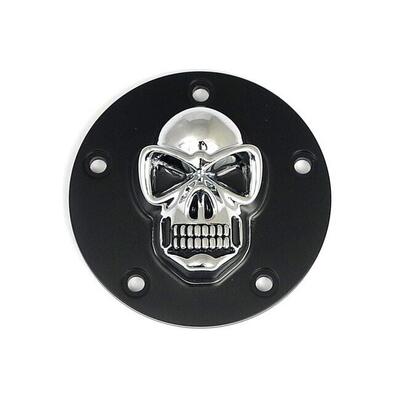 Point Cover Skull nero e cromato per Dyna, Softail 