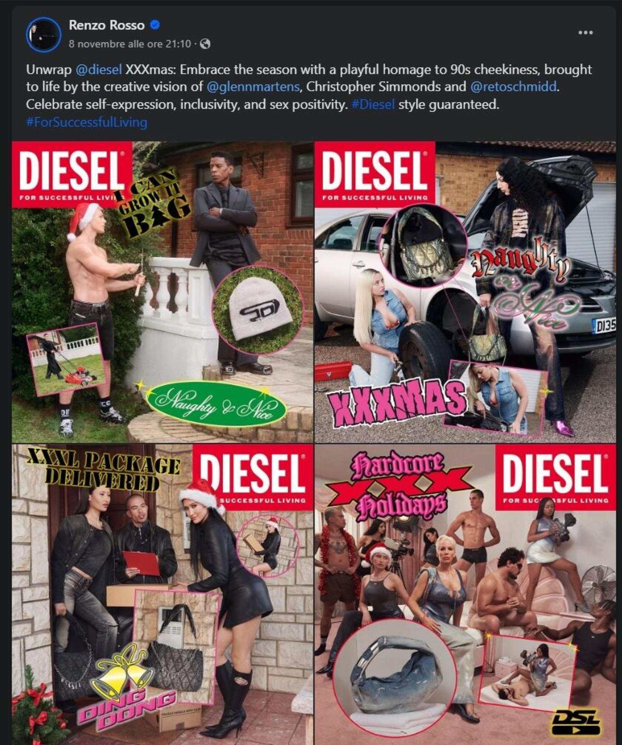 Il post sulla campagna XXXMas del boss di Diesel Renzo Rosso