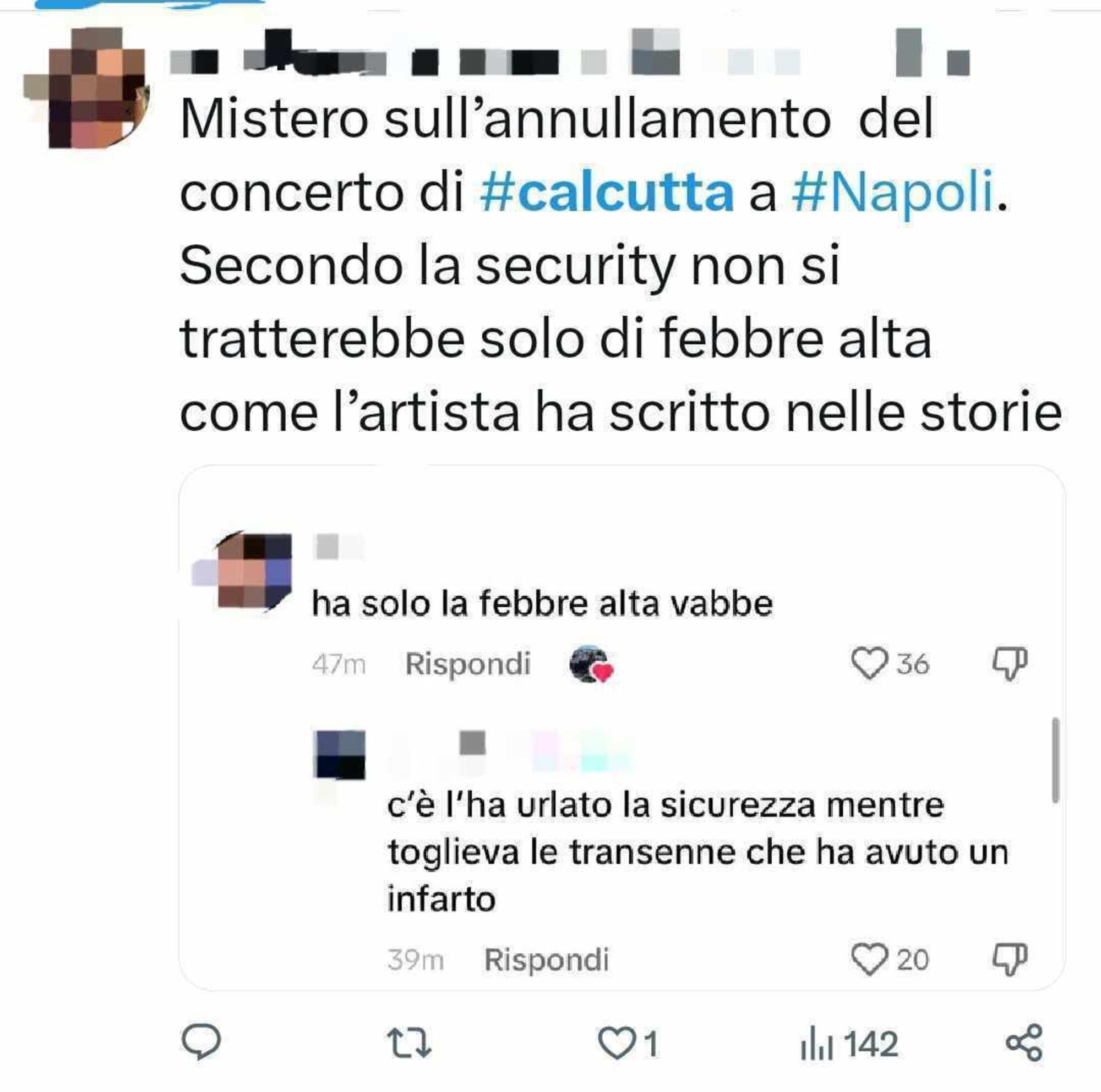 Commenti sull&#039;annullamento del concerto di Calcutta a Napoli