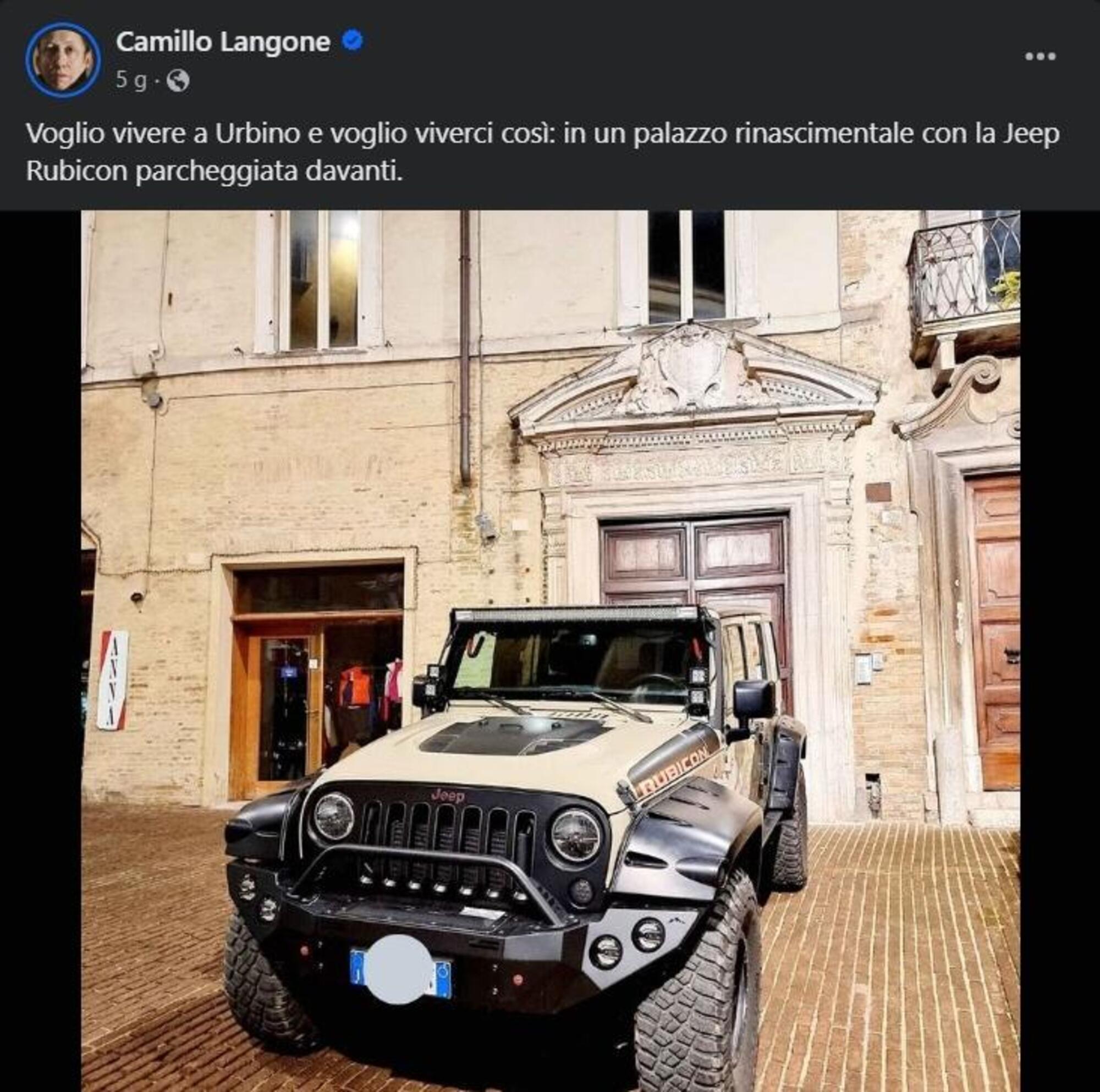 Camillo Langone sulla Jeep Rubicon