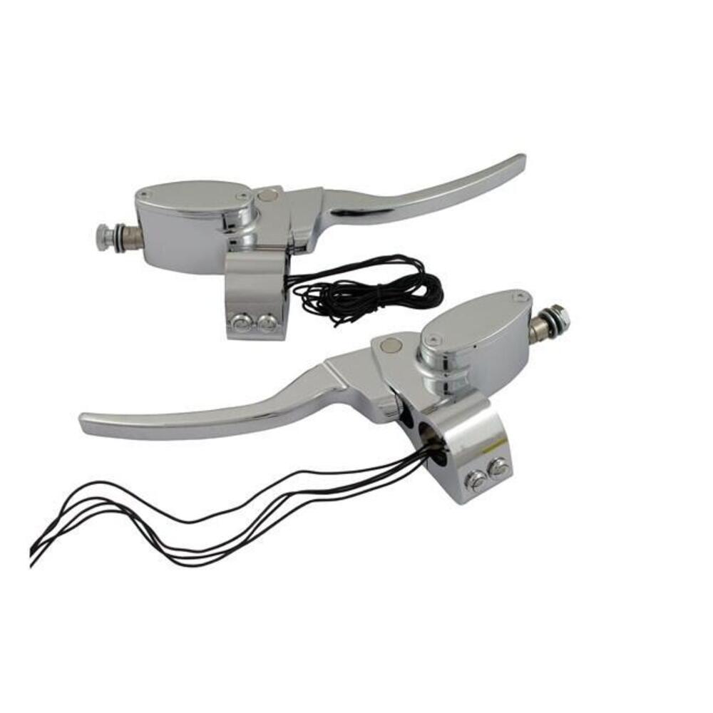 Comandi manubrio Custom cromati singolo disco con 