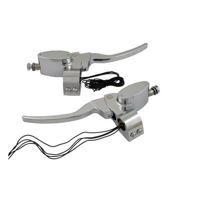 Comandi manubrio Custom cromati singolo disco con 