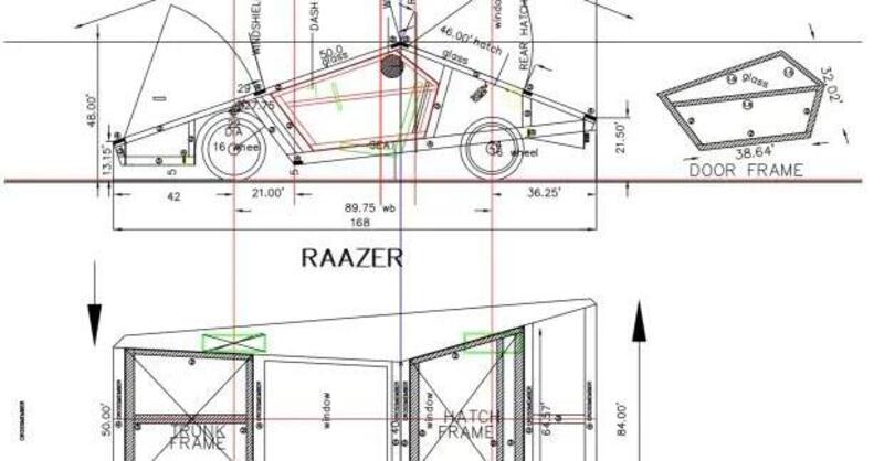 Tesla Cybertruck: i piani dettagliati per costruirlo da soli nel box di casa (base Honda Beat)