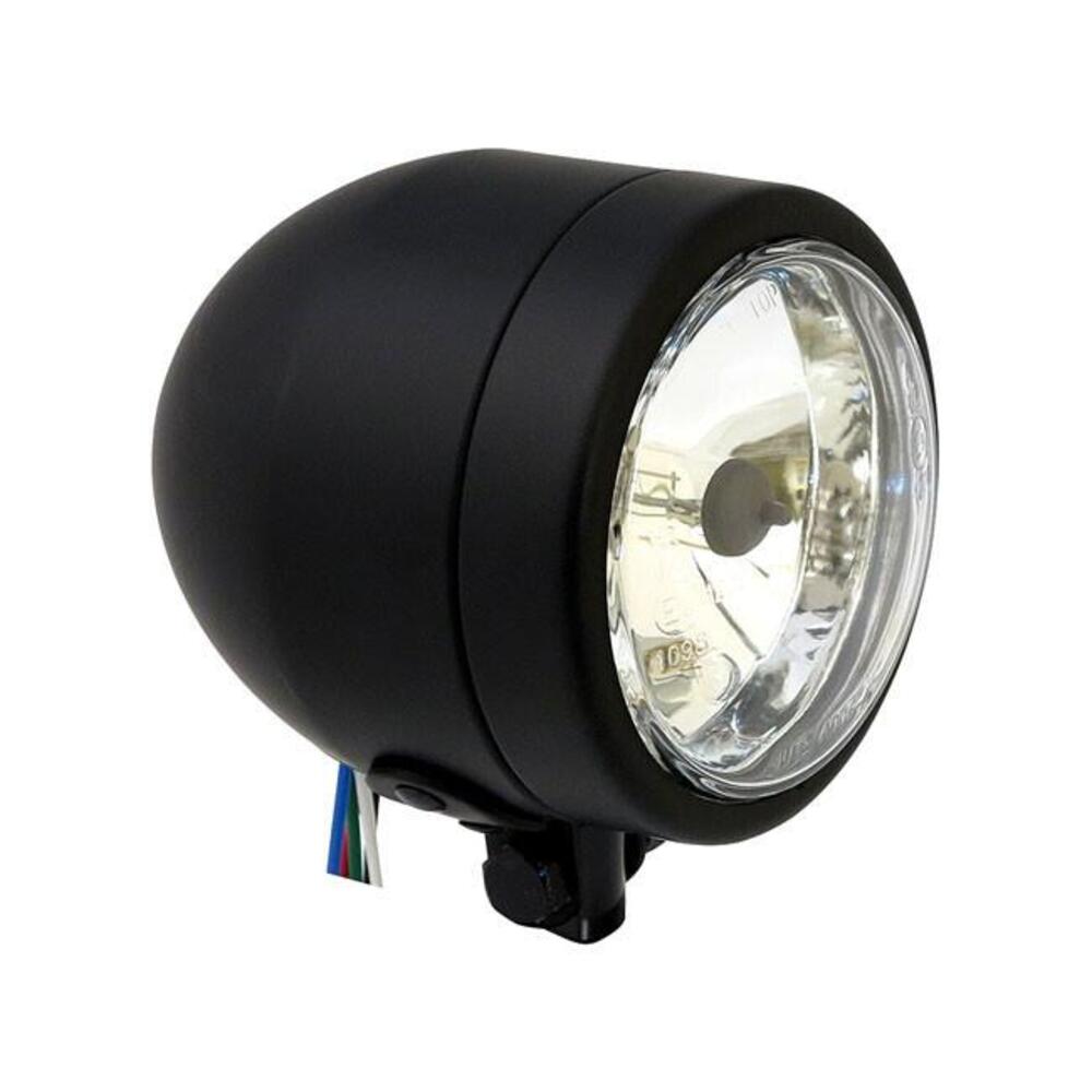 Faro anteriore 4" alogeno nero omologato Motorcycl 