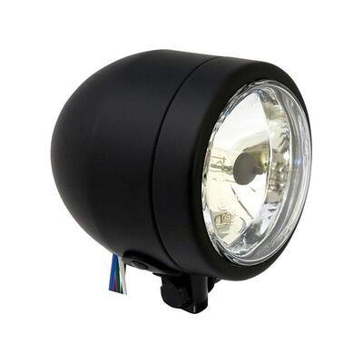 Faro anteriore 4" alogeno nero omologato Motorcycl 