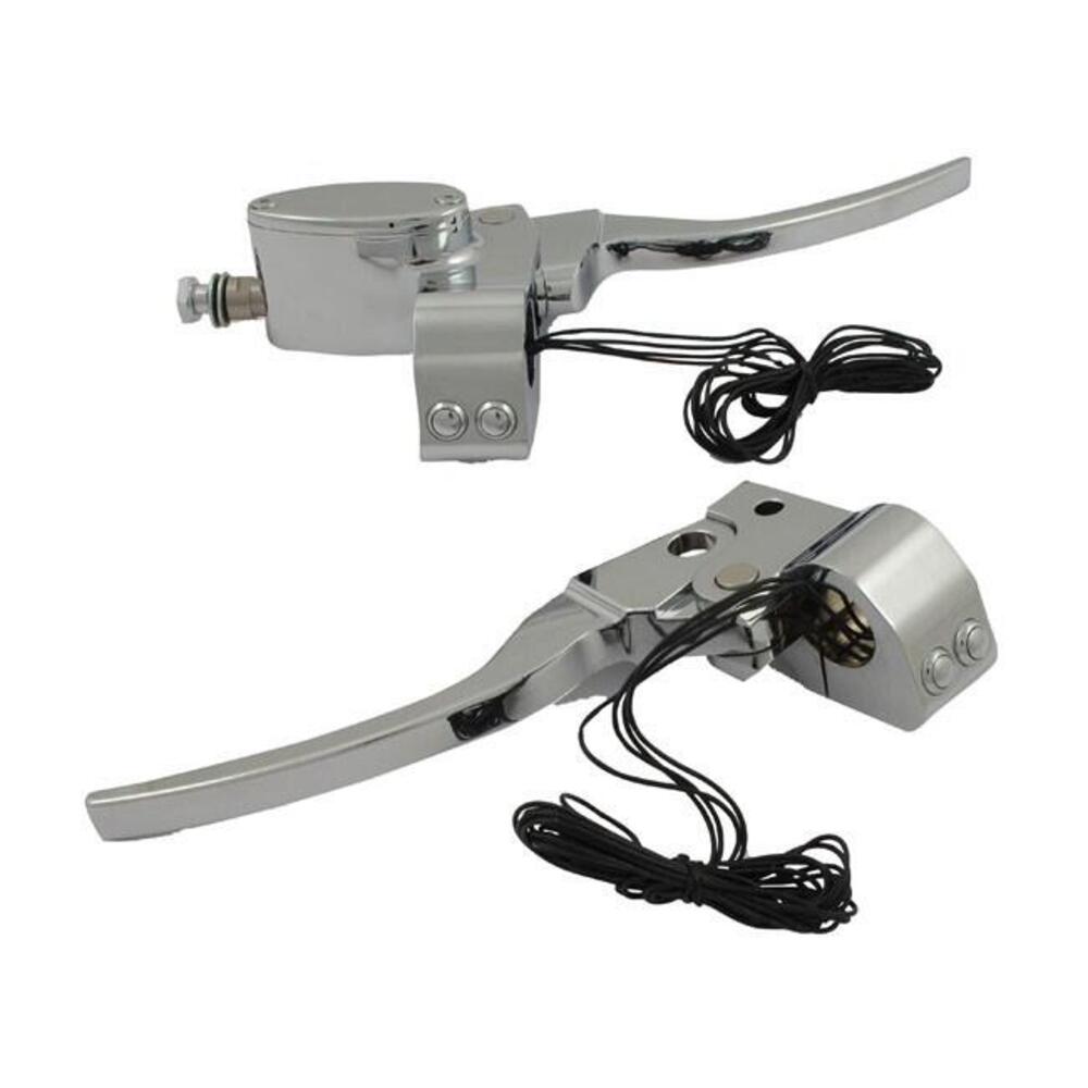 Comandi manubrio Custom cromati singolo disco con 