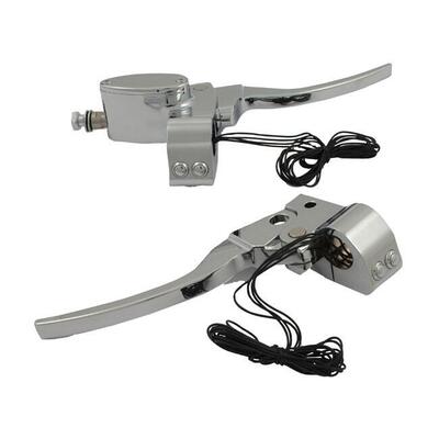 Comandi manubrio Custom cromati singolo disco con 