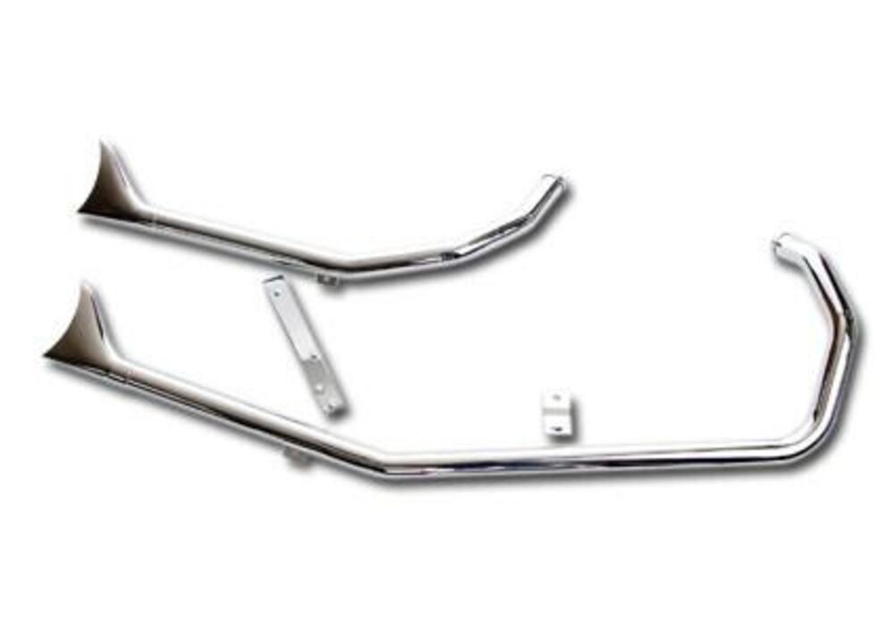 Marmitte Paughco drag pipe Fishtail upsweep cromat