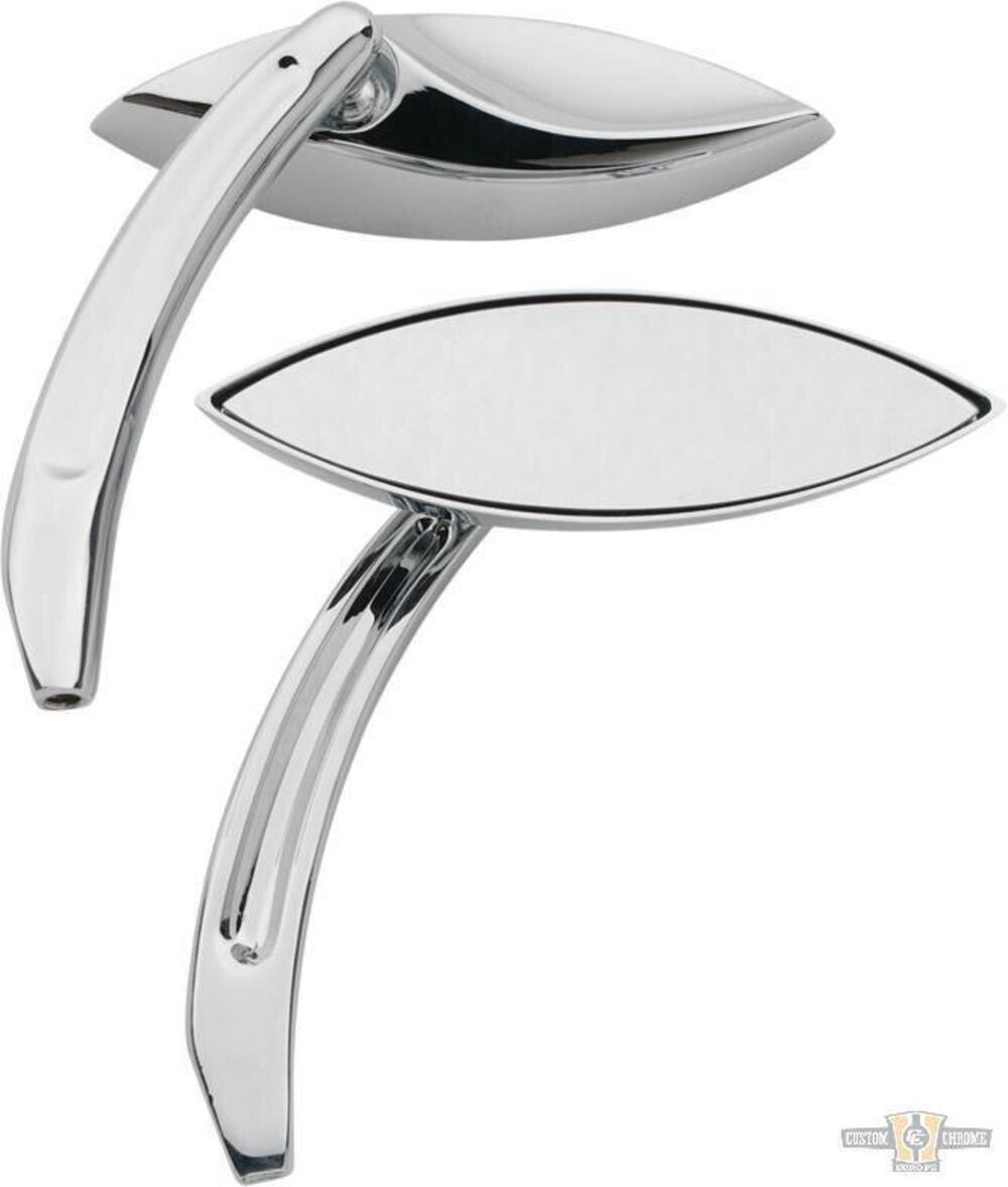 Specchietti ellittici cromati Custom Chrome 