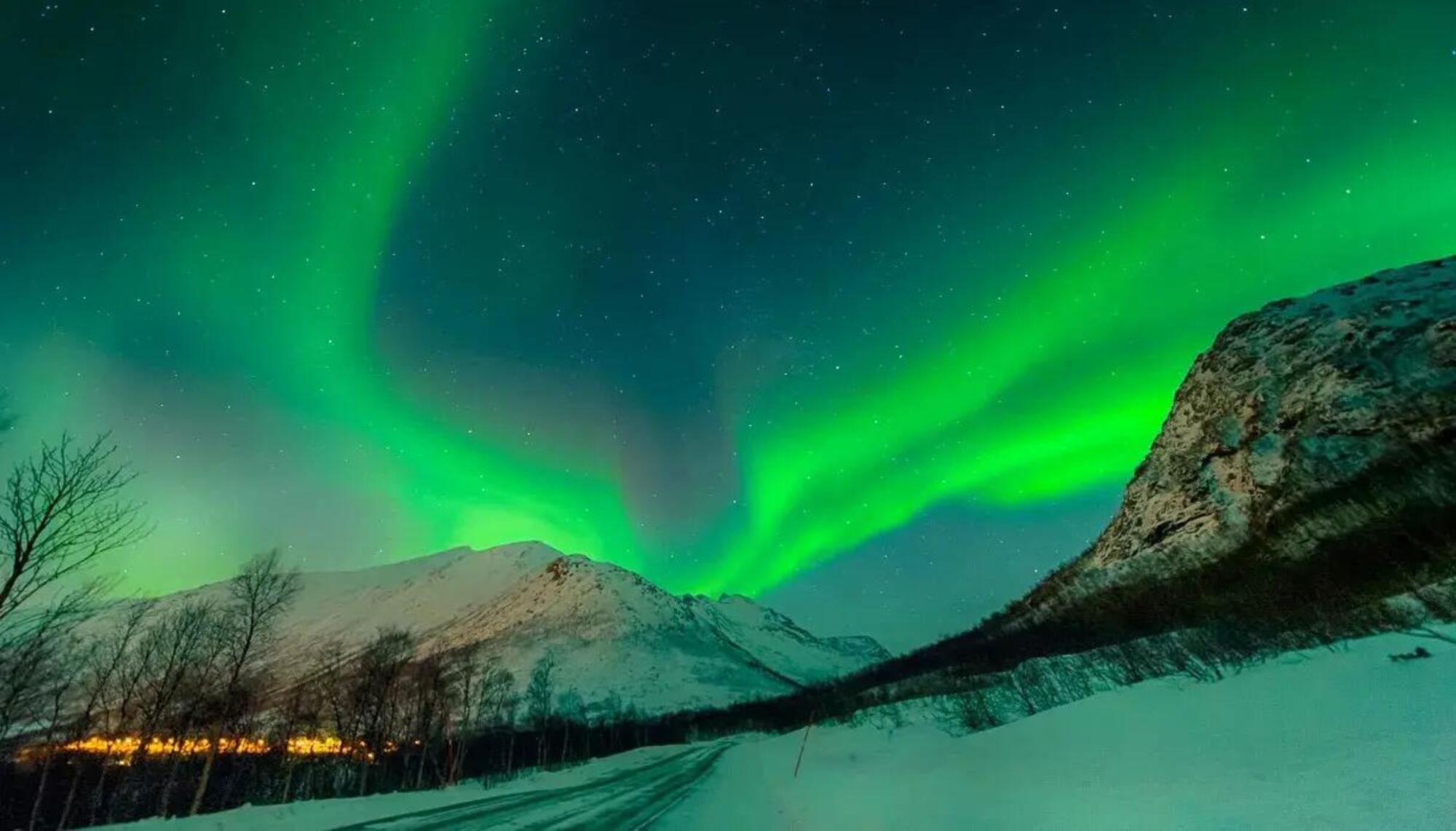 L&#039;aurora boreale in Norvegia
