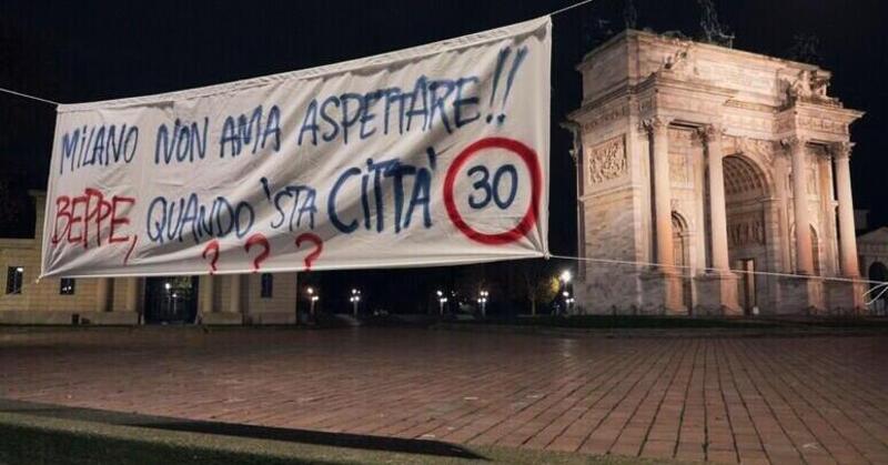 &quot;Quando questa Citt&agrave; 30?&quot;: striscioni a Milano per sollecitare Sala. E intanto un altro ciclista muore