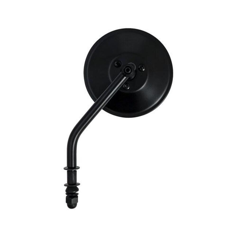 Specchietto rotondo da 4" (10cm) stelo corto nero 