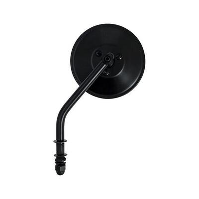 Specchietto rotondo da 4" (10cm) stelo corto nero 