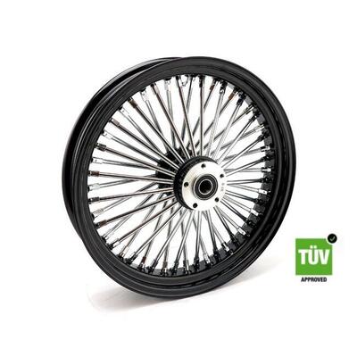 Ruota anteriore nera e cromo Big Spoke 48 raggi 18 