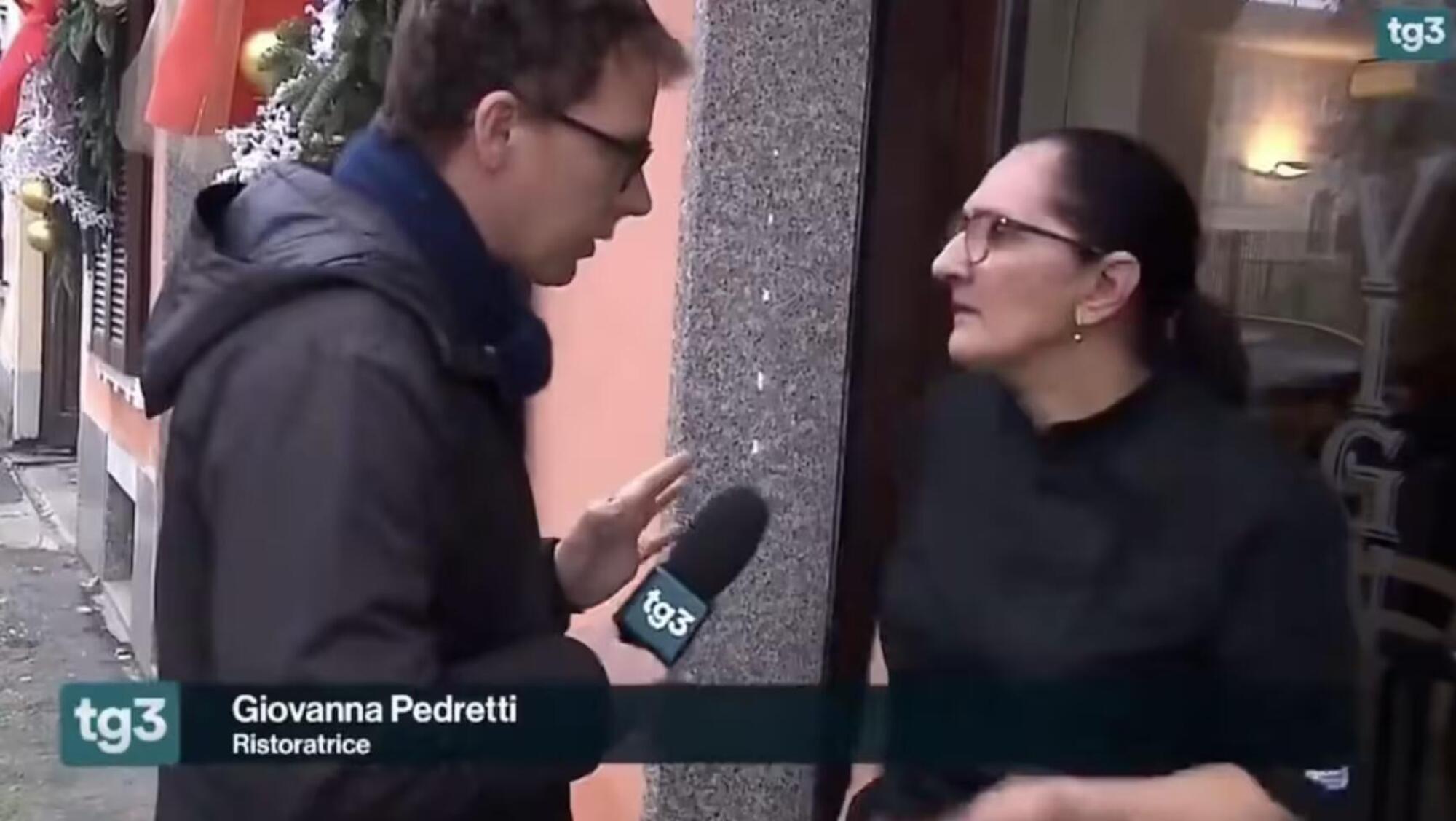 Il giornalista Jari Pilati del Tg3 e la ristoratrice Giovanna Pedretti