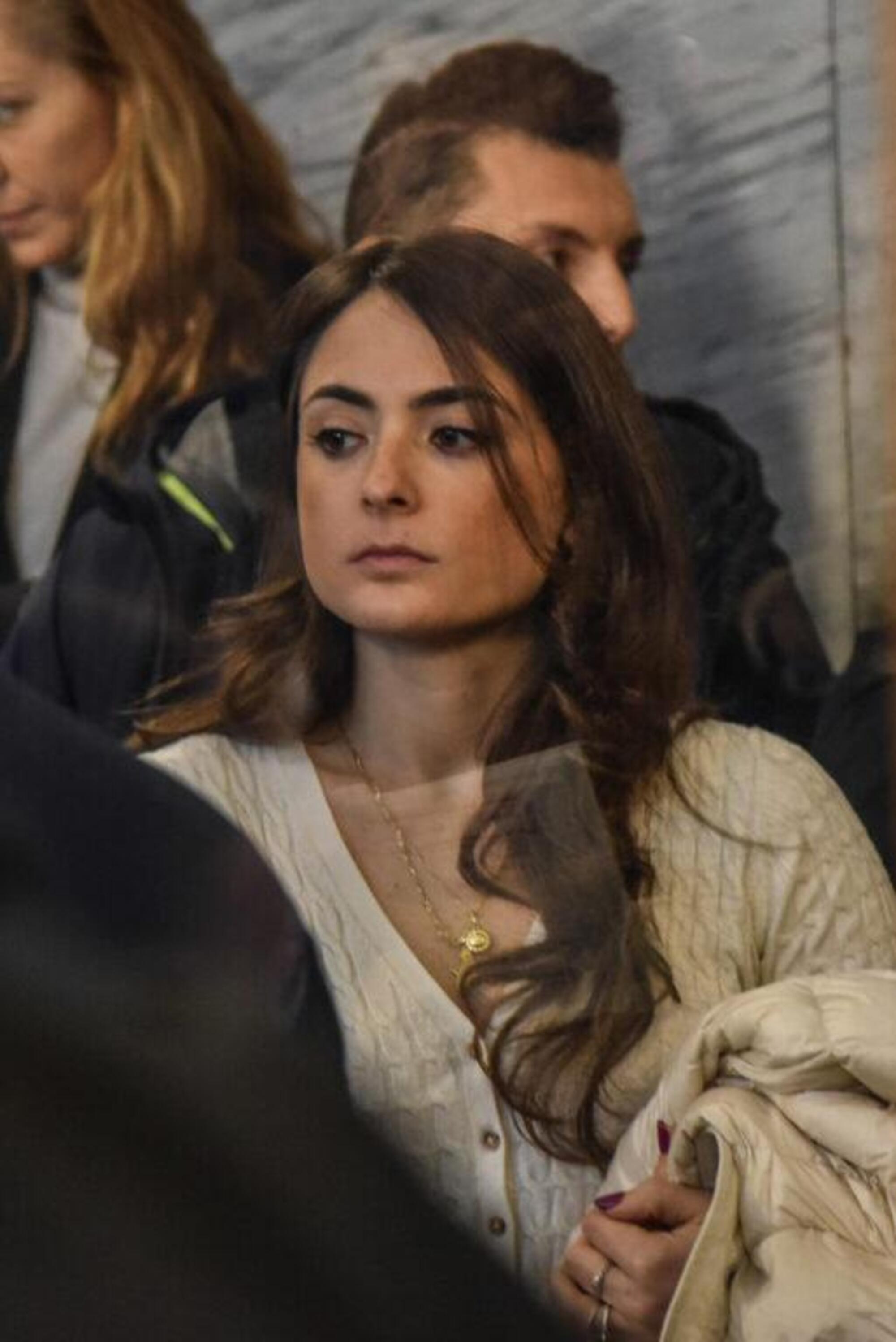 Chiara Tramontano, sorella di Giulia durante il processo di ieri, a Milano
