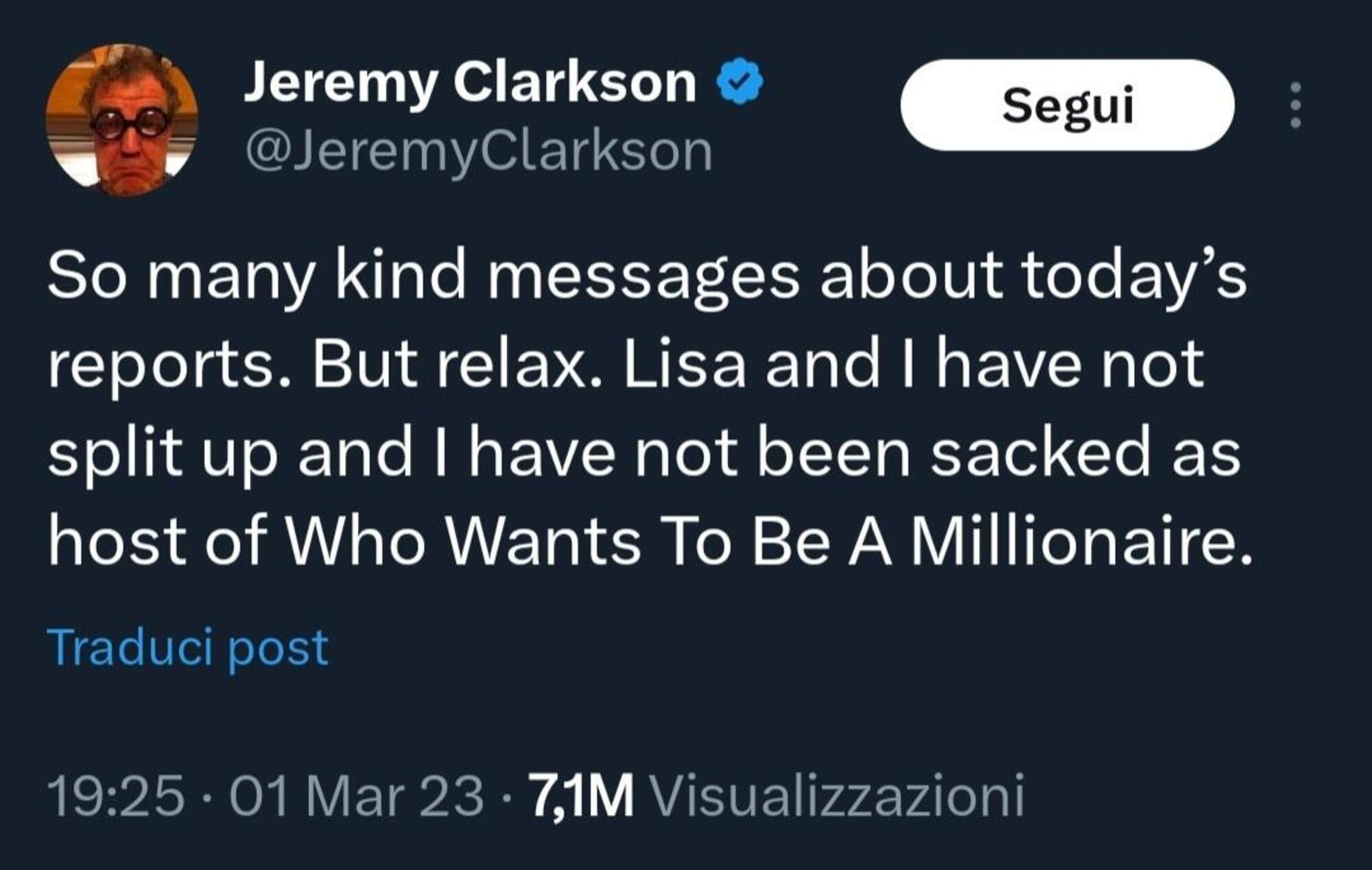 Jeremy Clarkson tweet