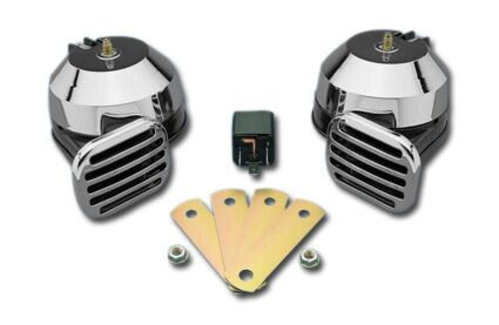 Clacson Twin Electric Set Custom Chrome 