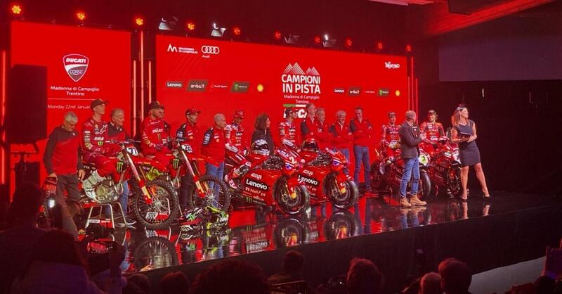 MotoGP 2024. La presentazione della Ducati da Madonna di Campiglio (e anche la Desmo da cross!) - LIVE [VIDEO e FOTO]