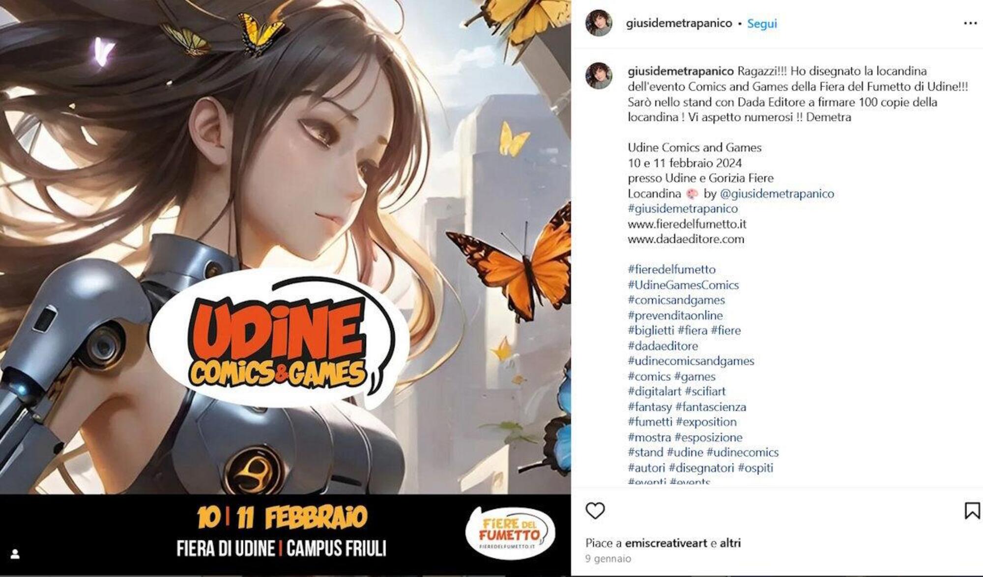 La locandina dell&rsquo;evento Comics and Games della Fiera del Fumetto di Udine ad opera di Giusi Demetra Panico