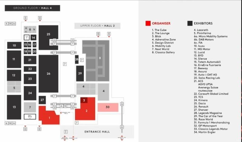 La pianta del Salone di Ginevra 2024 e la lista degli espositori