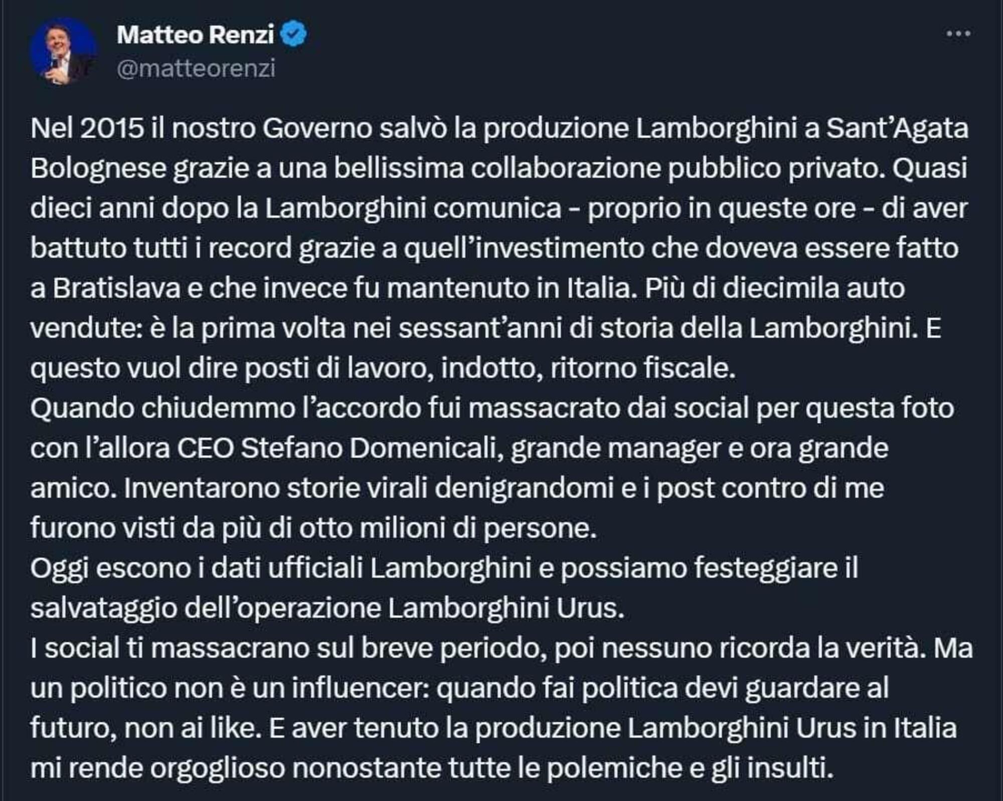 Matteo Renzi tweet