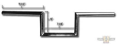 Manubrio Z Bar 1", alto 6", Largo 72cm, Cromato, c Jammer