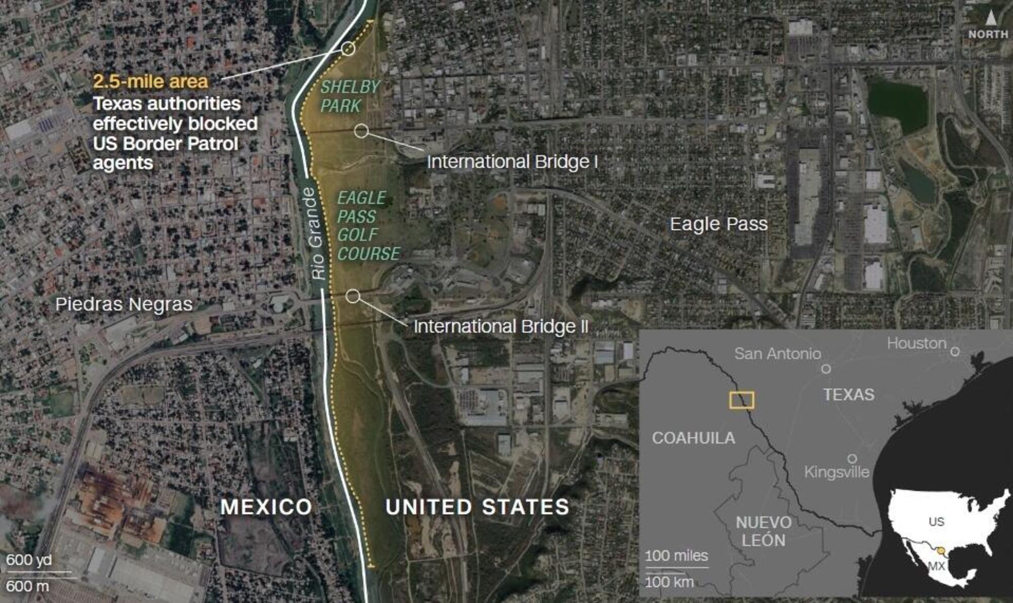 La situazione al confine Messico-Usa in Texas come ricostruita dalla Cnn