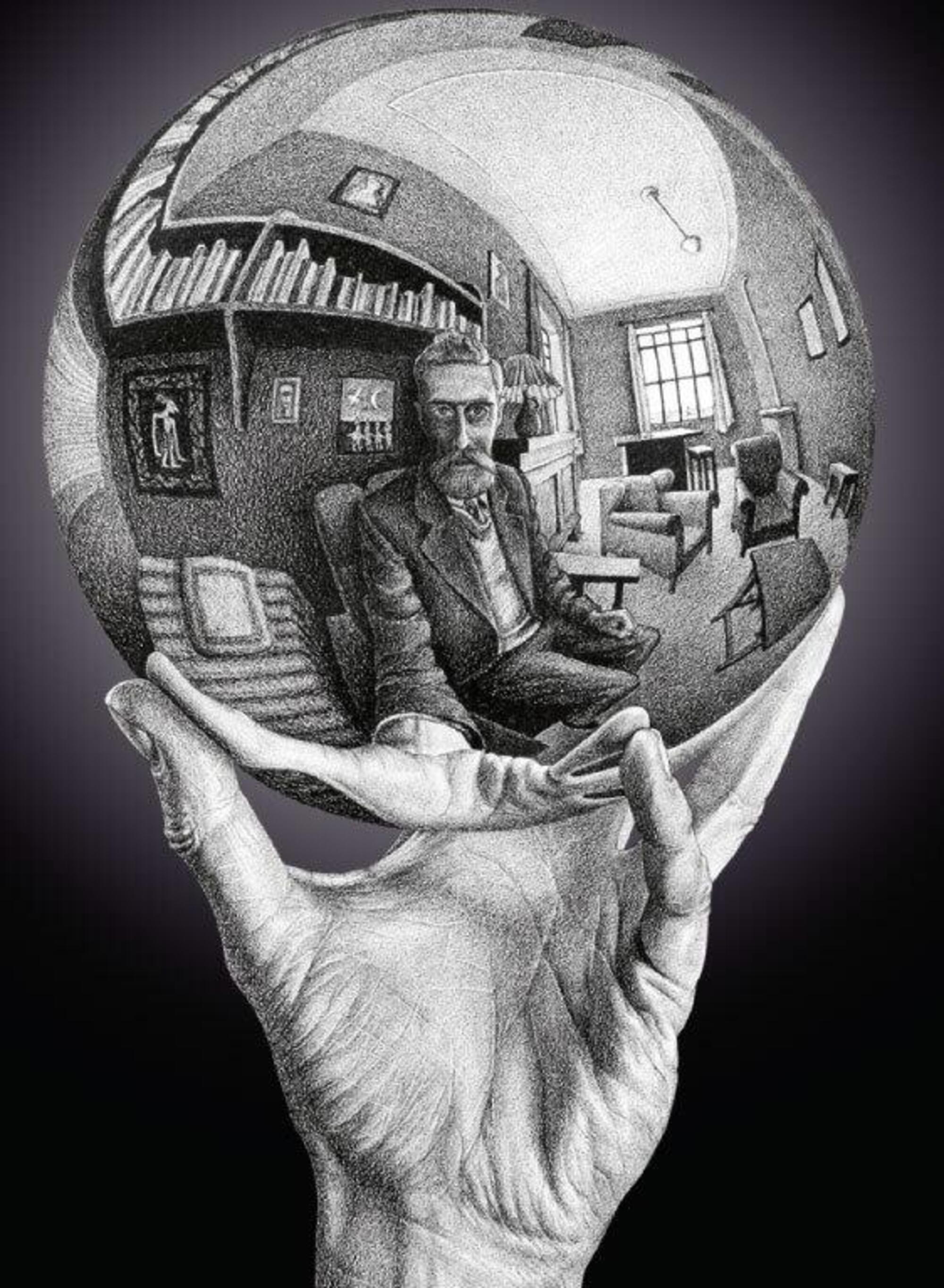 Litografia di Maurits Cornelis Escher &quot;Mano con sfera riflettente&quot; (1935)
