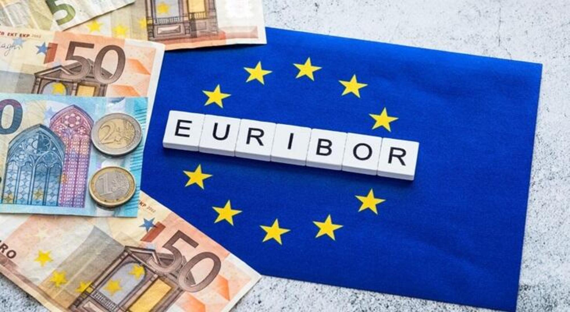 L&#039;Euribor, tasso di riferimento per i mercati finanziari, che indica il tasso di interesse medio delle transazioni finanziarie in euro tra le principali banche europee