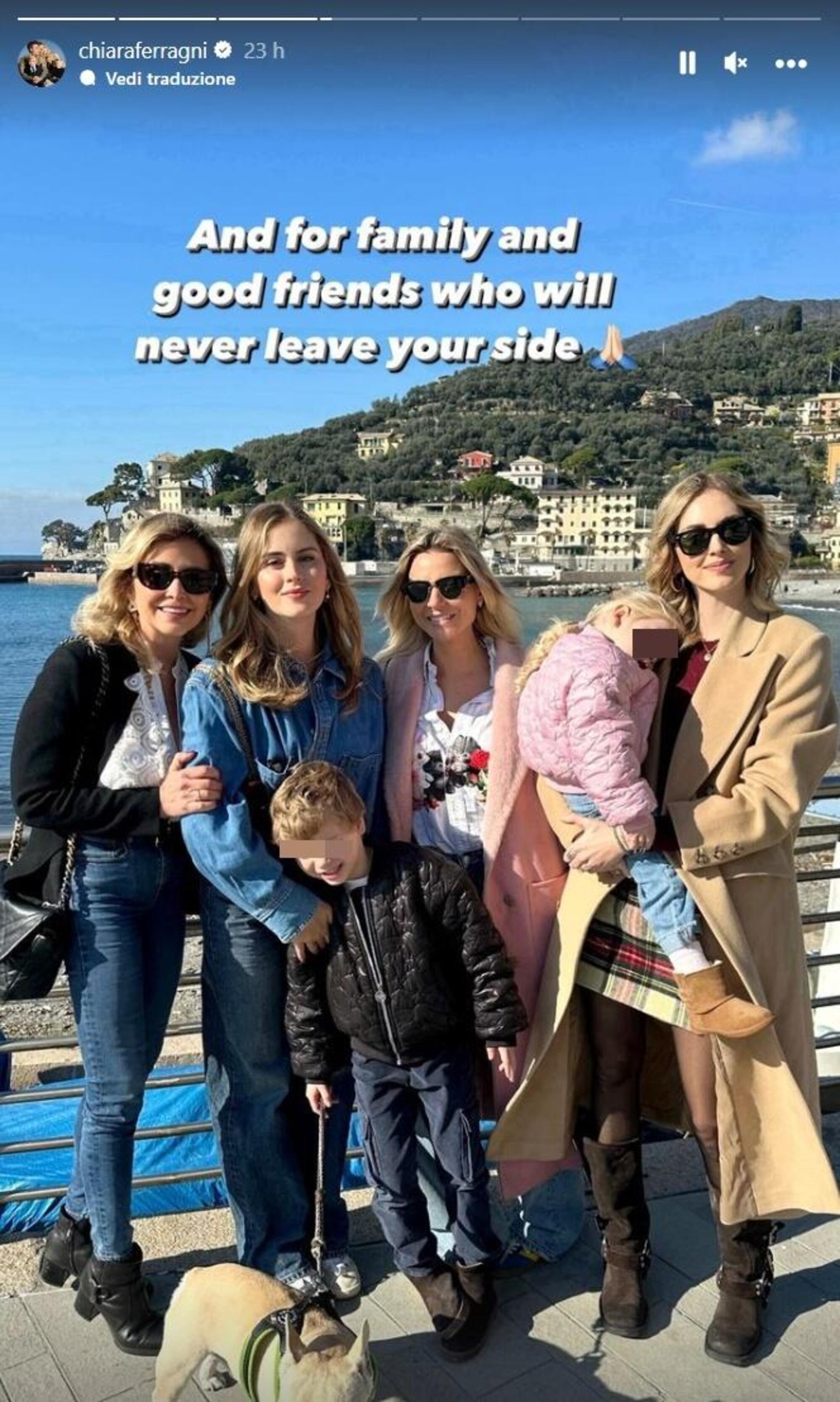 Chiara Ferragni a Portofino con la famiglia (Fedez escluso)